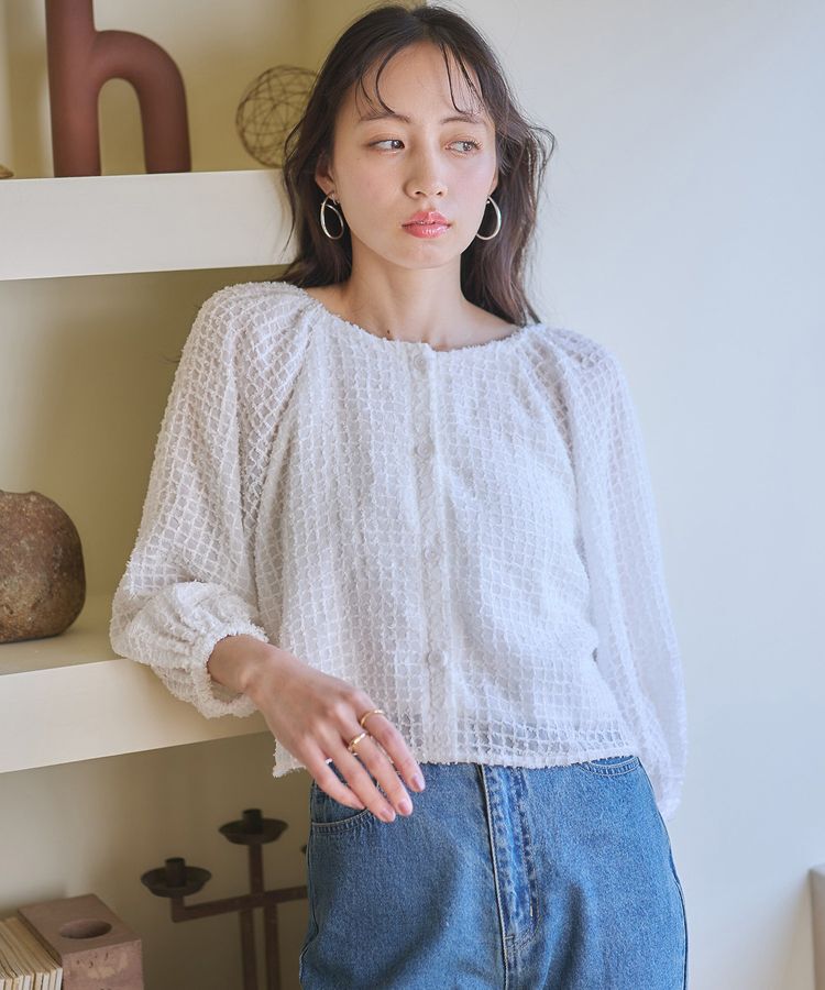 earth music&ecology「前後2wayミニフリンジブラウス」|シャツ・ブラウス|Off White