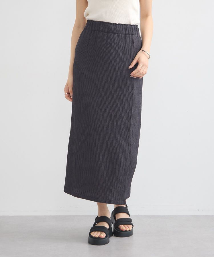 earth music&ecology「選べる丈カットナロースカート」|タイト|Charcoal Gray