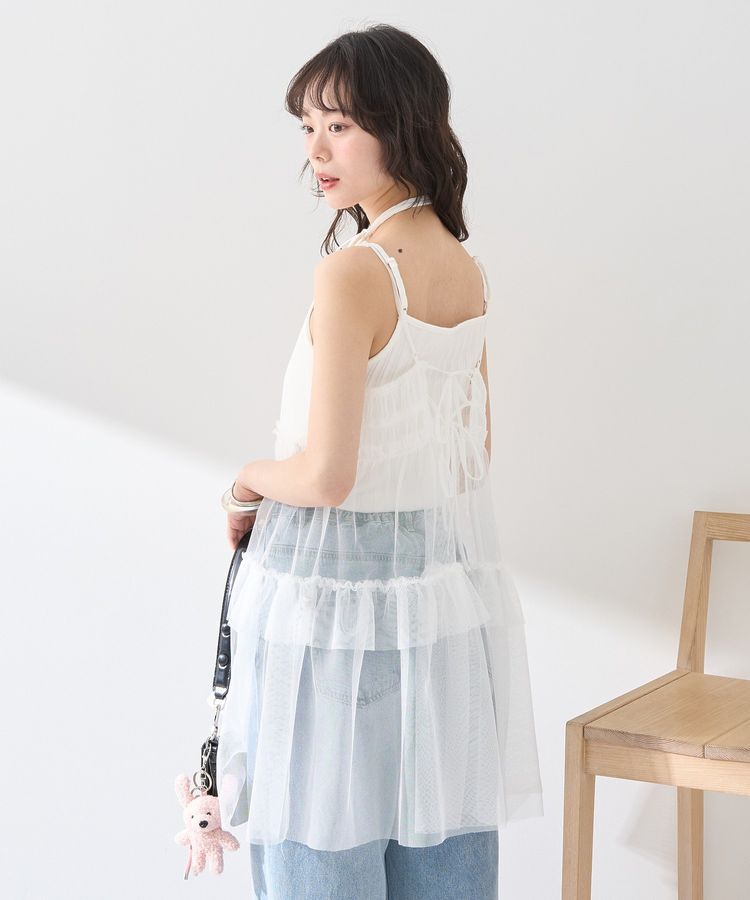 earth music&ecology「チュールミニキャミワンピース」|ワンピース|