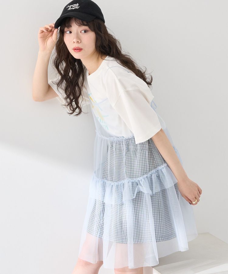 earth music&ecology「チュールミニキャミワンピース」|ワンピース|