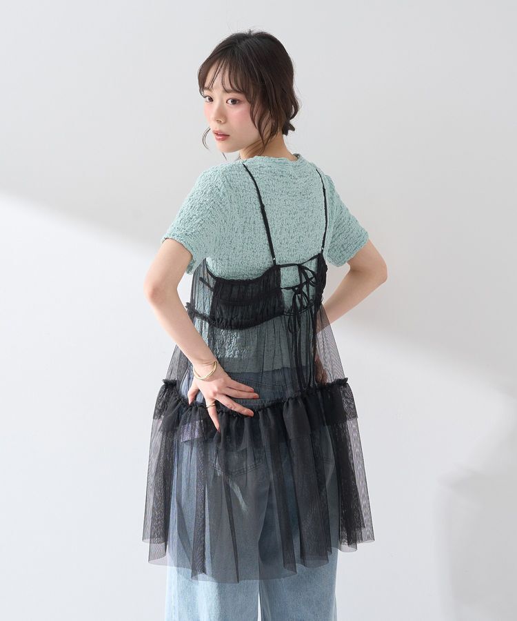 earth music&ecology「チュールミニキャミワンピース」|ワンピース|