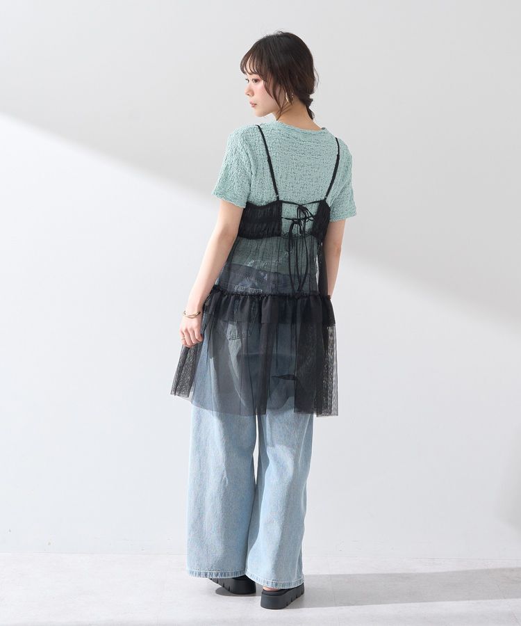 earth music&ecology「チュールミニキャミワンピース」|ワンピース|