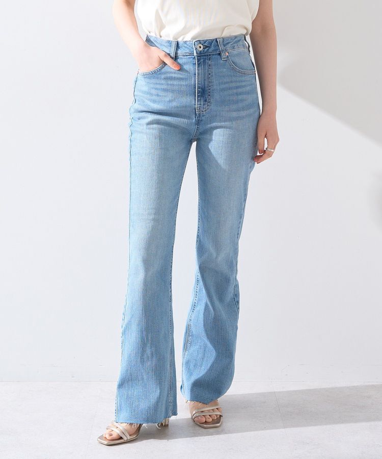 earth music&ecology「セルフカットフレアデニムパンツ」|デニム|