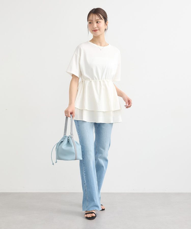 earth music&ecology「セルフカットフレアデニムパンツ」|デニム|