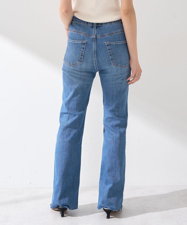 earth music&ecology「セルフカットフレアデニムパンツ」|デニム|