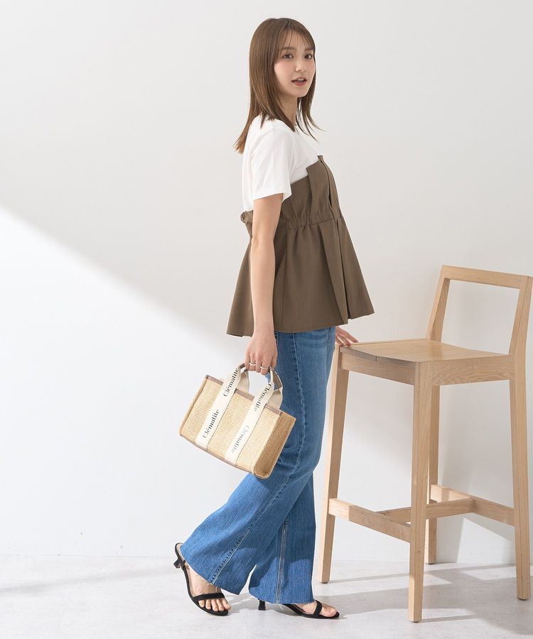 earth music&ecology「セルフカットフレアデニムパンツ」|デニム|