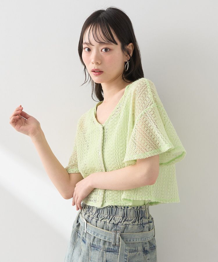 earth music&ecology「SET2点レースカーディガン＋レイヤードインナー」|カーディガン|