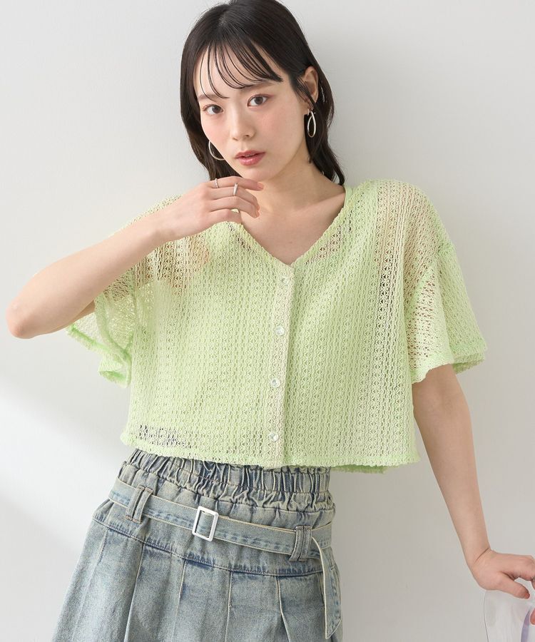 earth music&ecology「SET2点レースカーディガン＋レイヤードインナー」|カーディガン|Mint Green