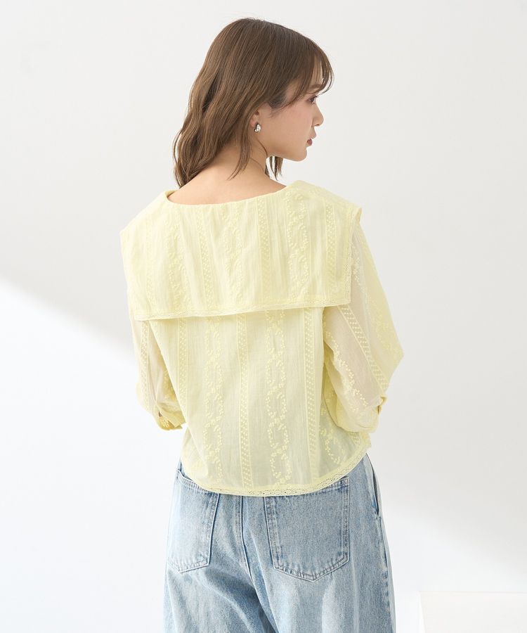 earth music&ecology「ビッグカラー刺繍ブラウス」|シャツ・ブラウス|