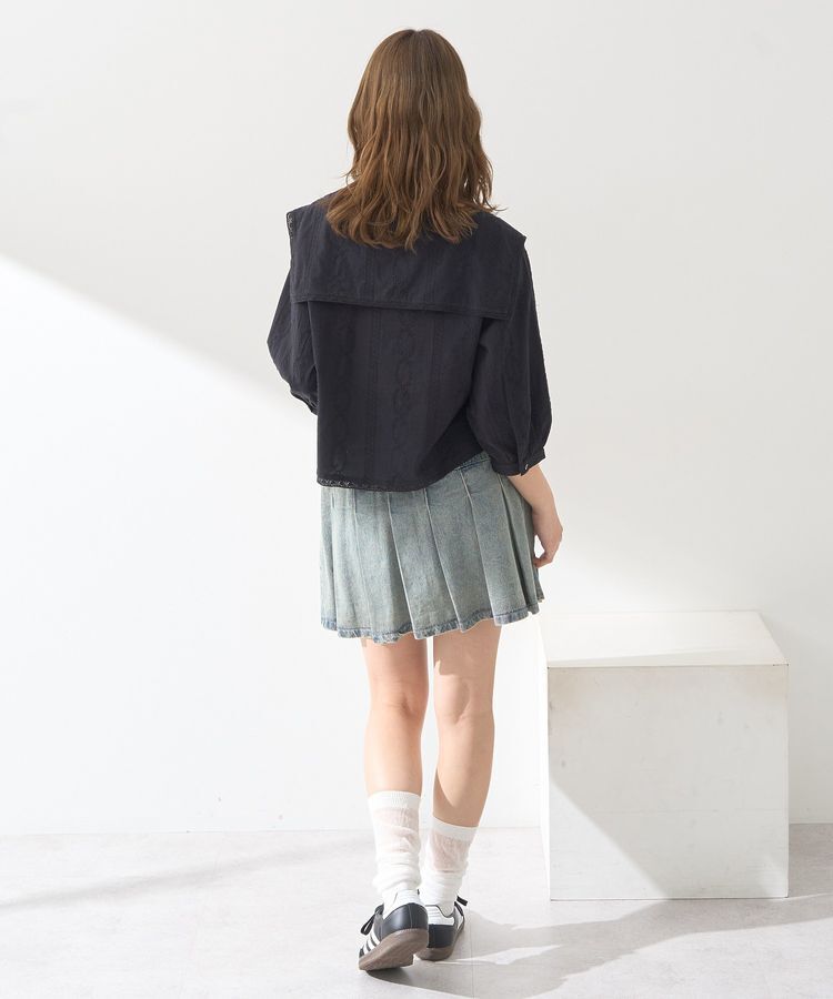 earth music&ecology「ビッグカラー刺繍ブラウス」|シャツ・ブラウス|