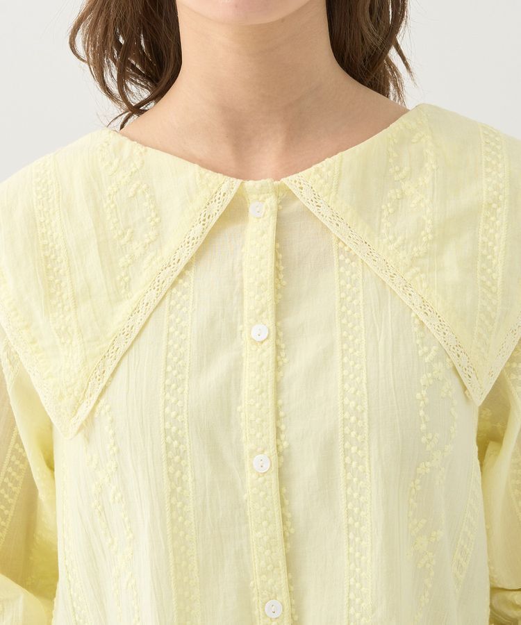 earth music&ecology「ビッグカラー刺繍ブラウス」|シャツ・ブラウス|