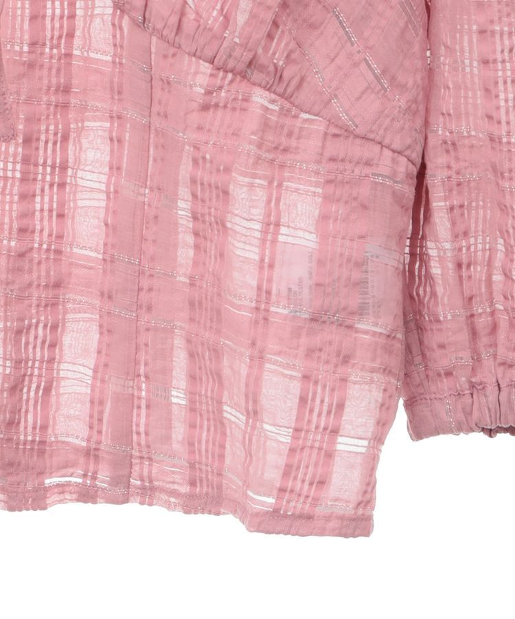 earth music&ecology「シアーチェックパフスリーブブラウス」|シャツ・ブラウス|