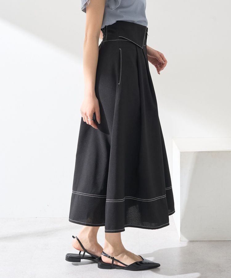 earth music&ecology「フォールドオーバーウエストスカート」|フレア|