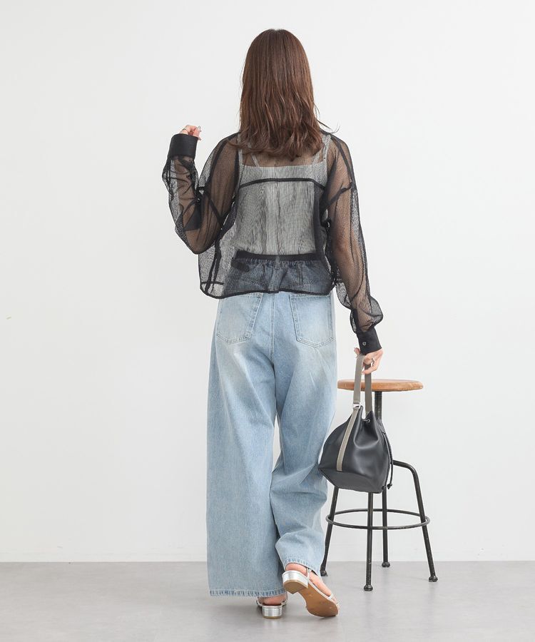 earth music&ecology「メッシュストライプショートシャツ」|シャツ・ブラウス|