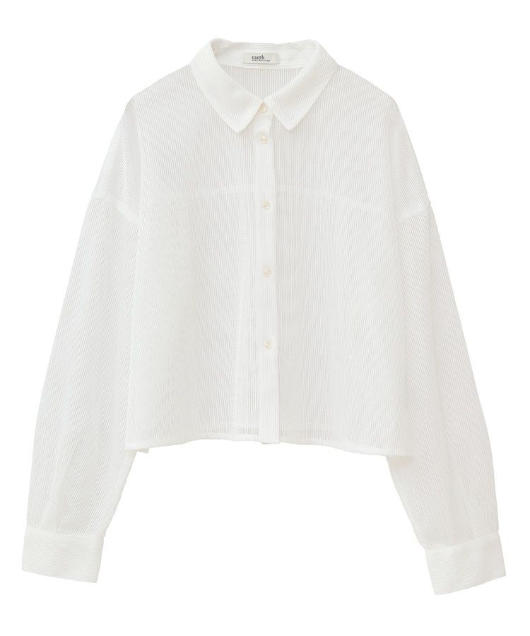 earth music&ecology「メッシュストライプショートシャツ」|シャツ・ブラウス|