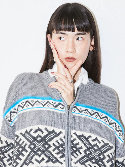  「カウチン柄ニットカーディガン」|カーディガン|