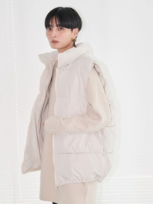  「あったかBIG中綿ベスト」|ベスト・ジレ|アイボリー