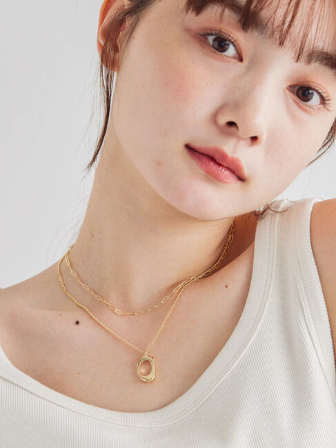  「ワントップ&times;チェーン2連セットネックレス」|ネックレス|ゴールド