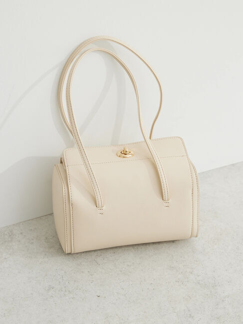  「・Cu-shut ミニボストン」|ハンドバッグ|アイボリー