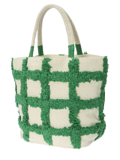  「・タフトチェックトートバッグ」|ハンドバッグ|