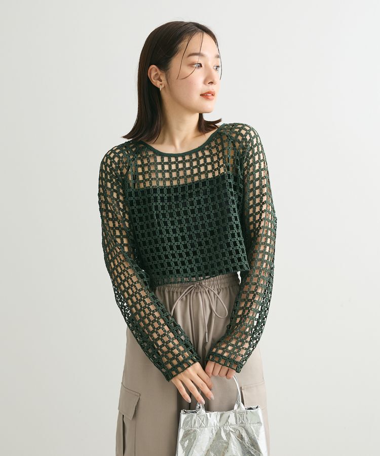 Green Parks「・SUGAR　SPOON　フラワーメッシュプルオーバー」|Tシャツ・カットソー|