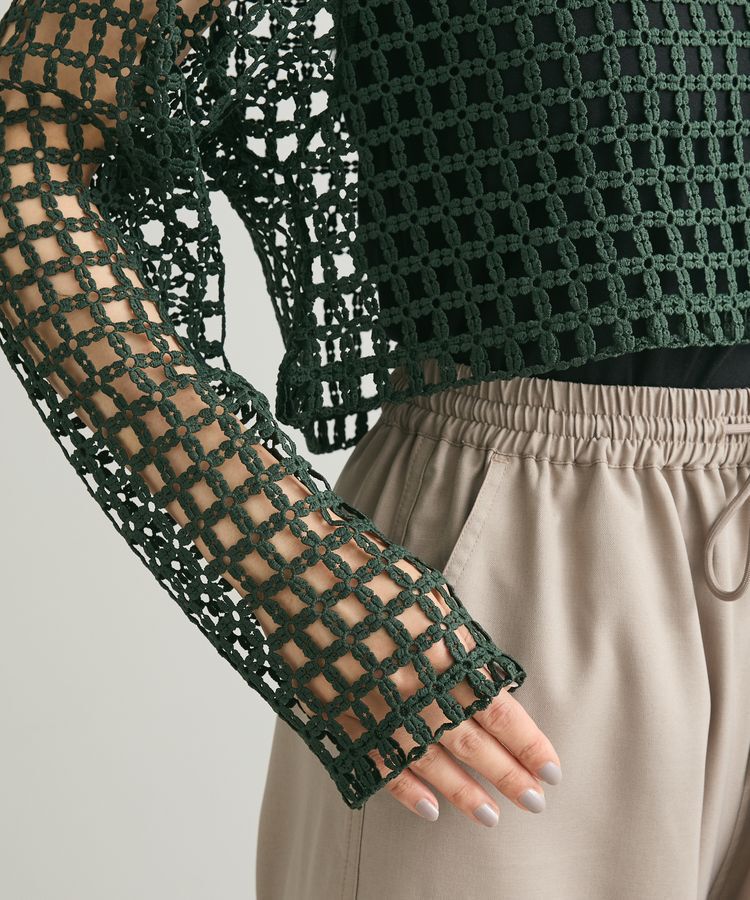 Green Parks「・SUGAR　SPOON　フラワーメッシュプルオーバー」|Tシャツ・カットソー|