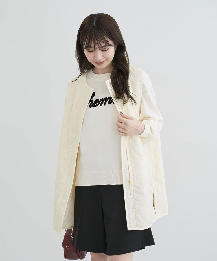 Green Parks「洗える さがら刺しゅうロゴニットプルオーバー」|ニット・セーター|