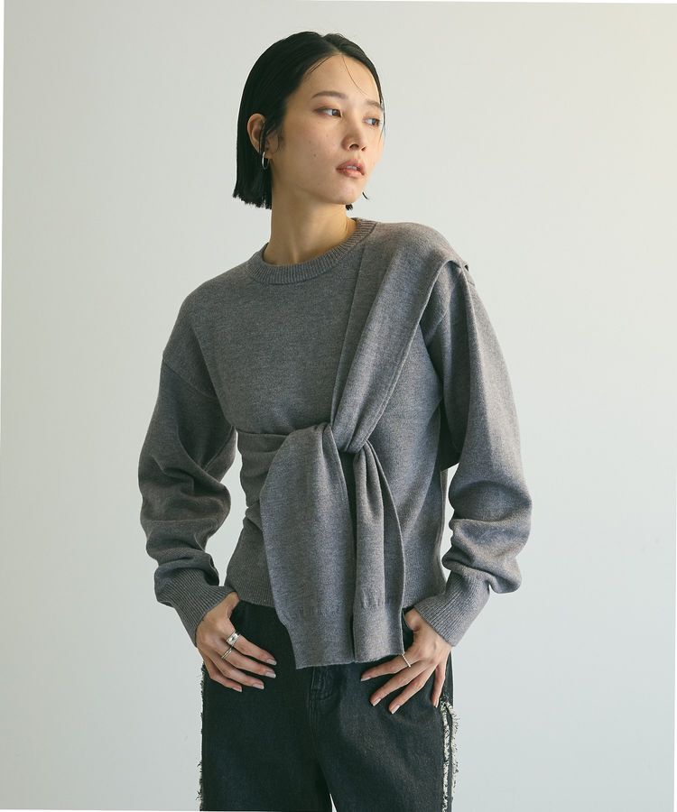 armonia「armonia.ツイストレイヤードプルオーバー」|ニット・セーター|Gray