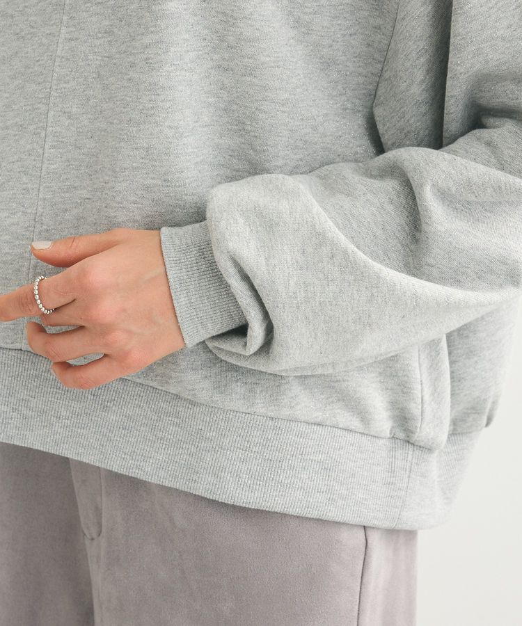 Green Parks「ショート丈ラメ裏毛ボートネックプルオーバー」|Tシャツ・カットソー|