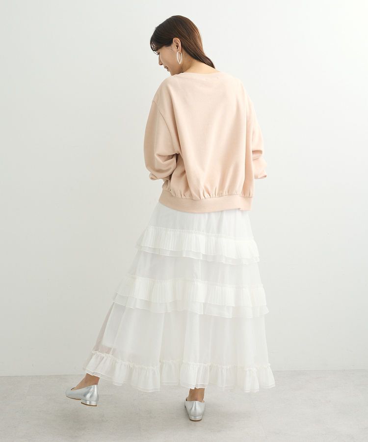 Green Parks「ショート丈ラメ裏毛ボートネックプルオーバー」|Tシャツ・カットソー|