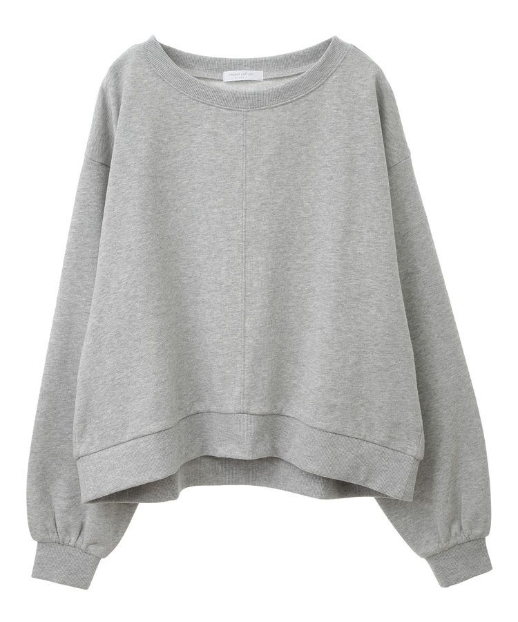 Green Parks「ショート丈ラメ裏毛ボートネックプルオーバー」|Tシャツ・カットソー|