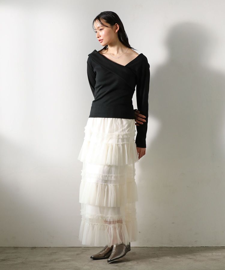 Green Parks「・swing by クロスネックプルオーバー」|Tシャツ・カットソー|