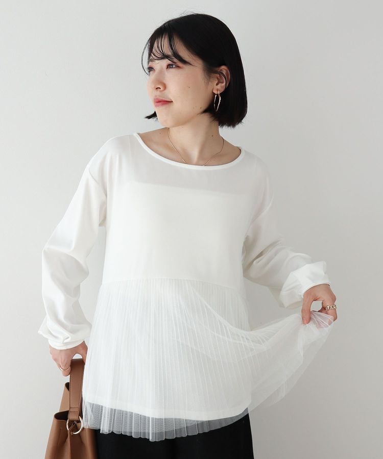 Green Parks「プリーツチュールドッキングプルオーバー」|Tシャツ・カットソー|