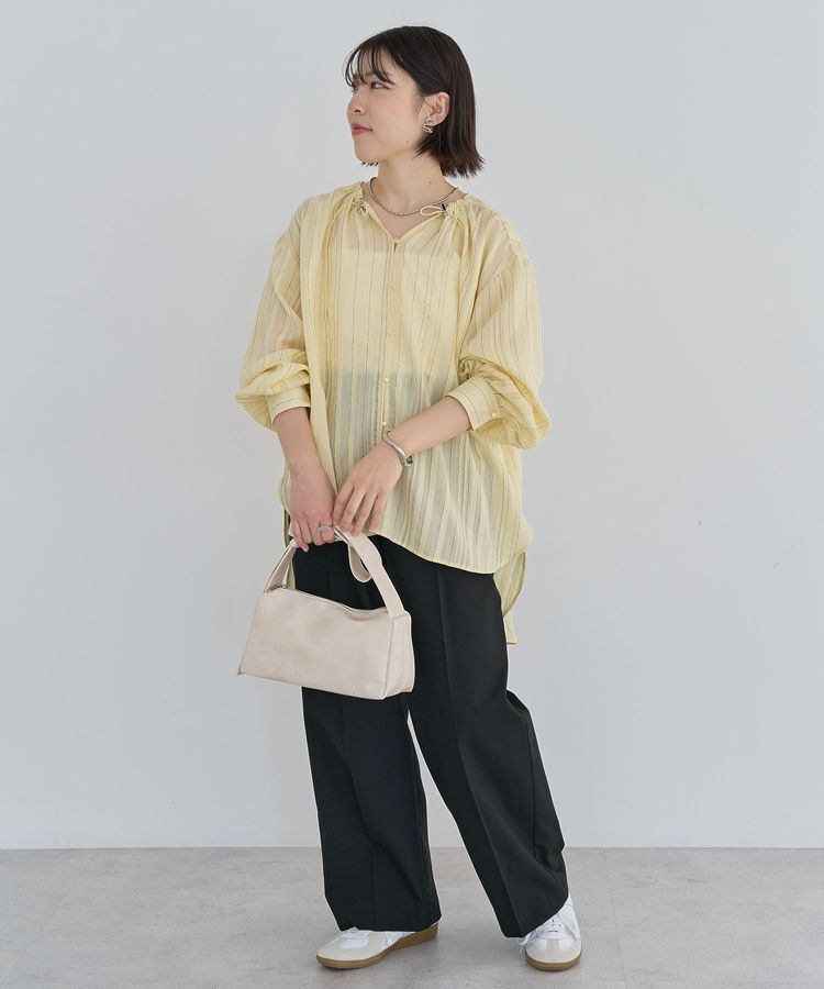 Green Parks「ドロストネックシアーストライプチュニック」|シャツ・ブラウス|