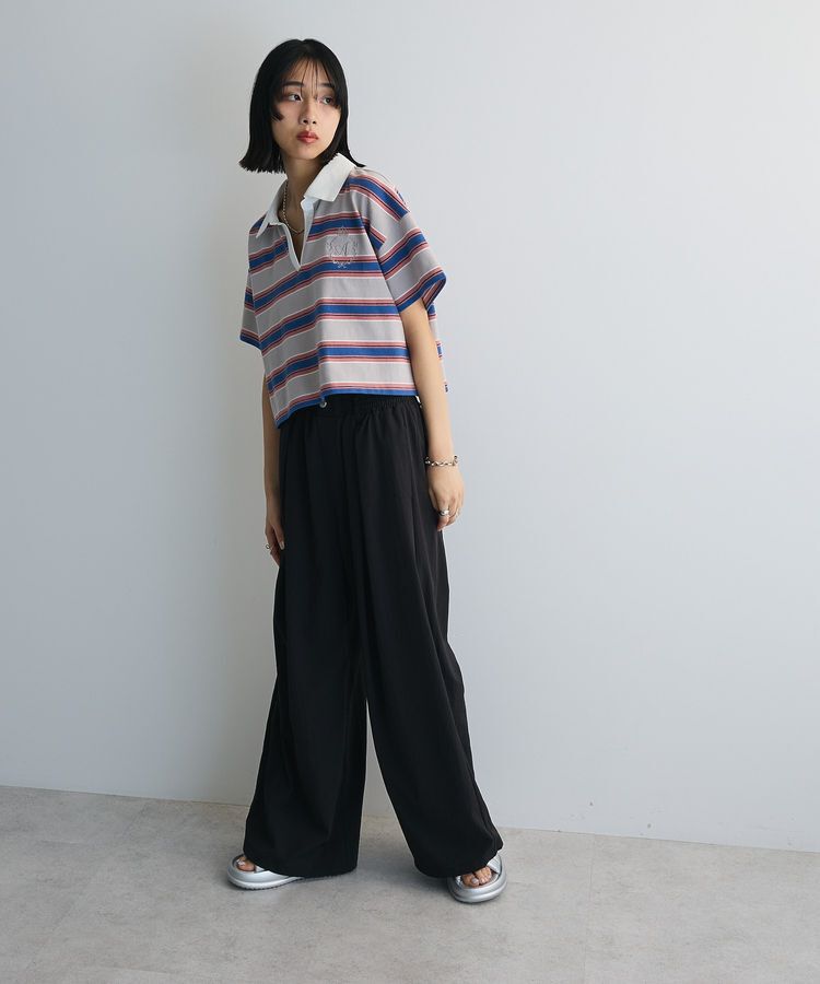 AnriettMusee「エムブレム刺繍ショートボーダーカットソー」|Tシャツ・カットソー|