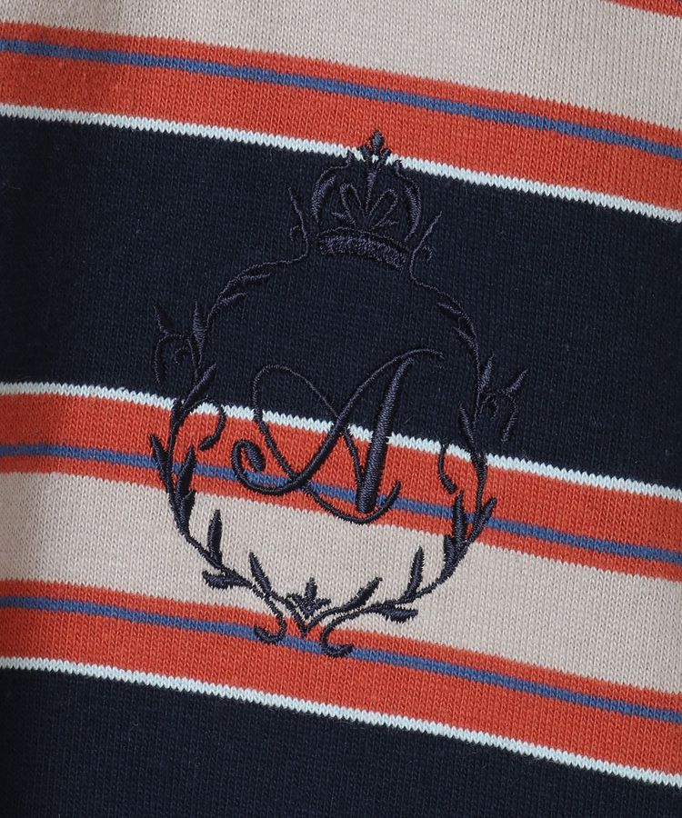 AnriettMusee「エムブレム刺繍ショートボーダーカットソー」|Tシャツ・カットソー|