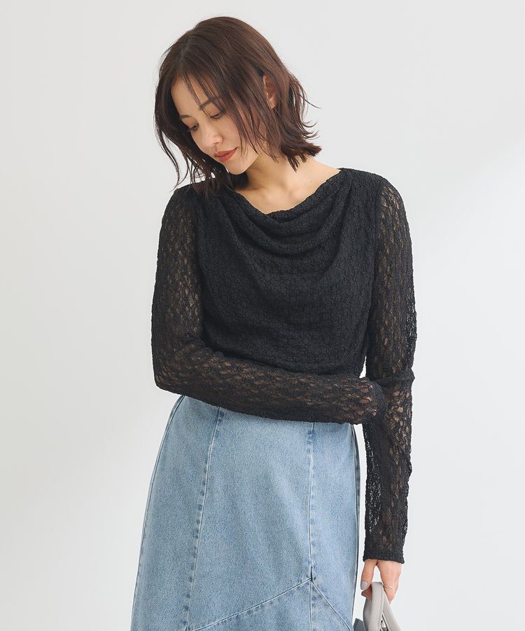 Green Parks「・SUGAR SPOON ドレープレースプルオーバー」|Tシャツ・カットソー|