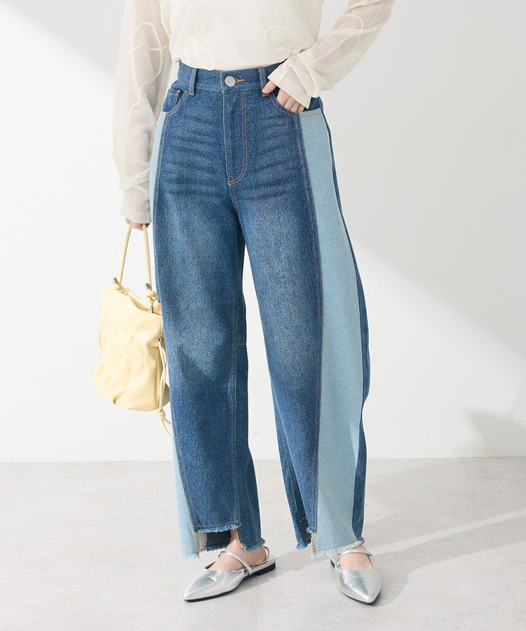 Green Parks「切り替えカーヴィーデニムパンツ」|デニム|Indigo