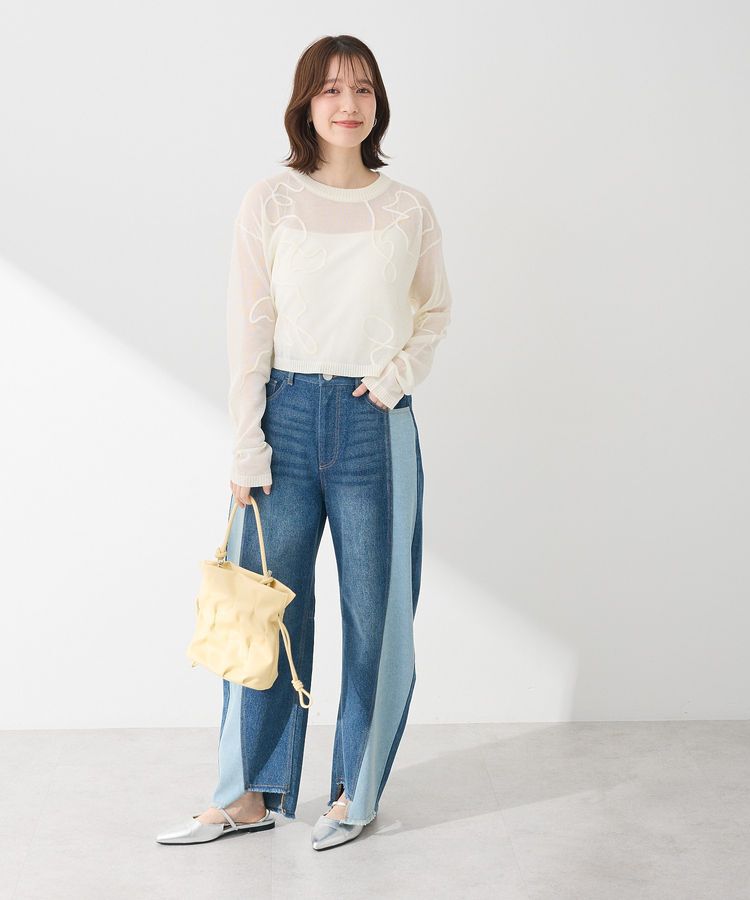 Green Parks「切り替えカーヴィーデニムパンツ」|デニム|