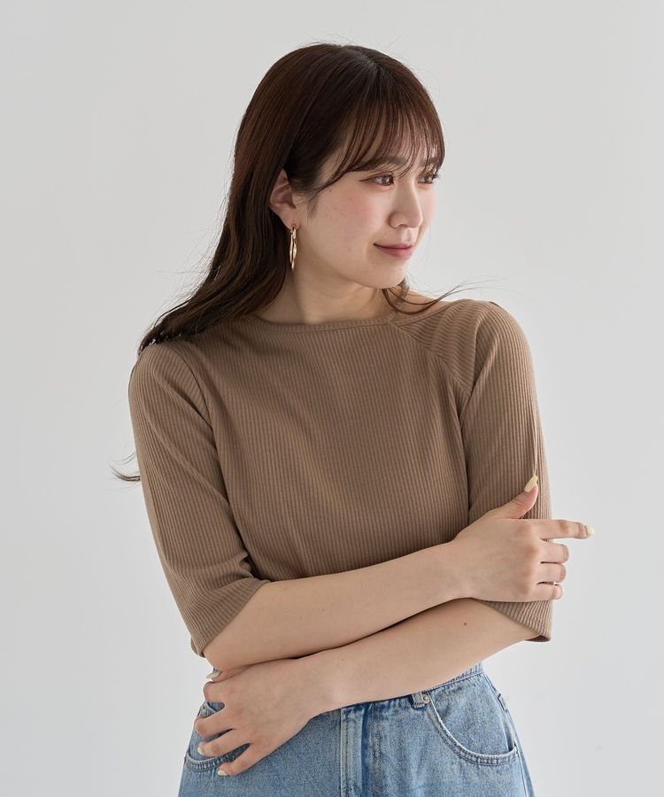 Green Parks「5分袖テレコリブプルオーバー」|Tシャツ・カットソー|