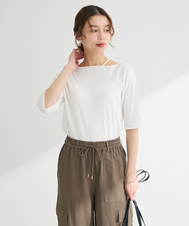 Green Parks「5分袖テレコリブプルオーバー」|Tシャツ・カットソー|