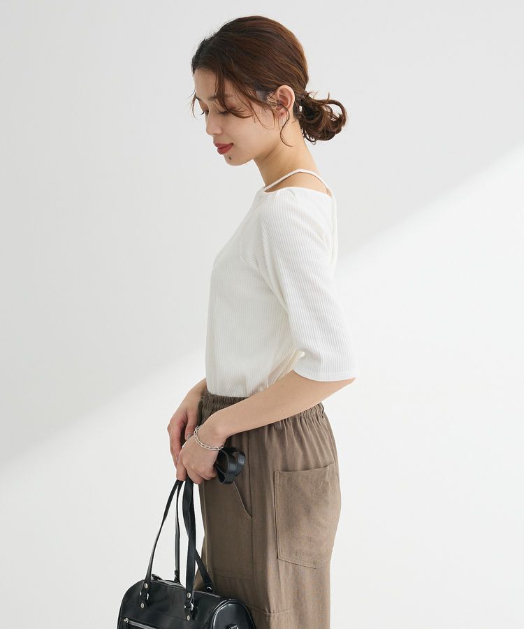 Green Parks「5分袖テレコリブプルオーバー」|Tシャツ・カットソー|