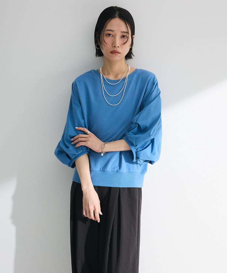 Green Parks「2WAY7分袖タック裾ZIPプルオーバー」|Tシャツ・カットソー|