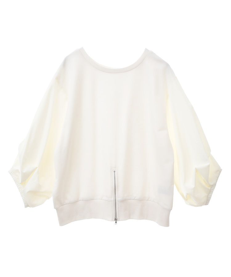 Green Parks「2WAY7分袖タック裾ZIPプルオーバー」|Tシャツ・カットソー|