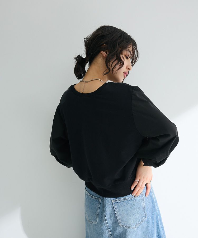 Green Parks「2WAY7分袖タック裾ZIPプルオーバー」|Tシャツ・カットソー|