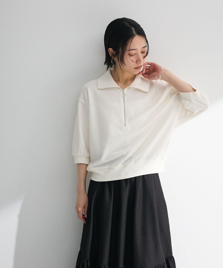 Green Parks「7分袖ハーフZIPプルオーバー」|スウェット・ジャージ|