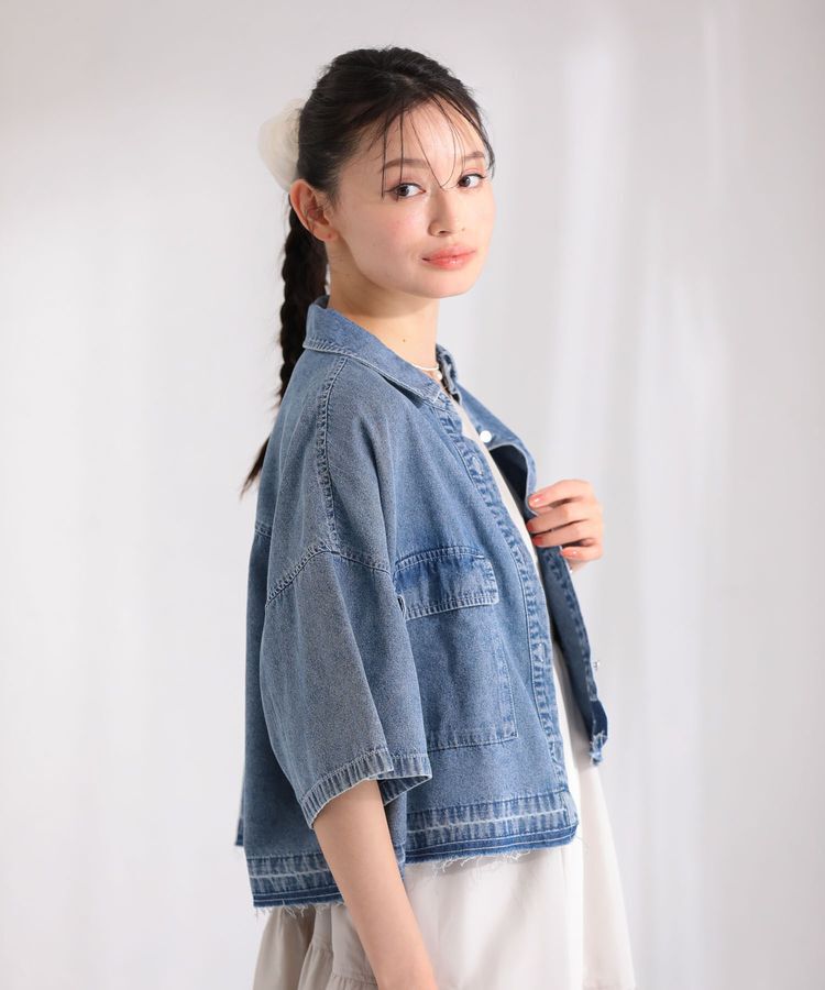 Green Parks「・ELENCARE DUE デニムショートシャツ」|シャツ・ブラウス|Light indigo