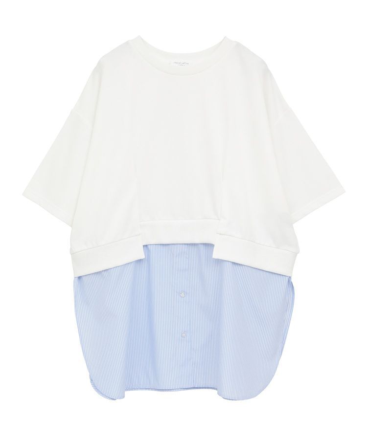 Green Parks「裾タックミニ裏毛シャツドッキングチュニック」|チュニック|