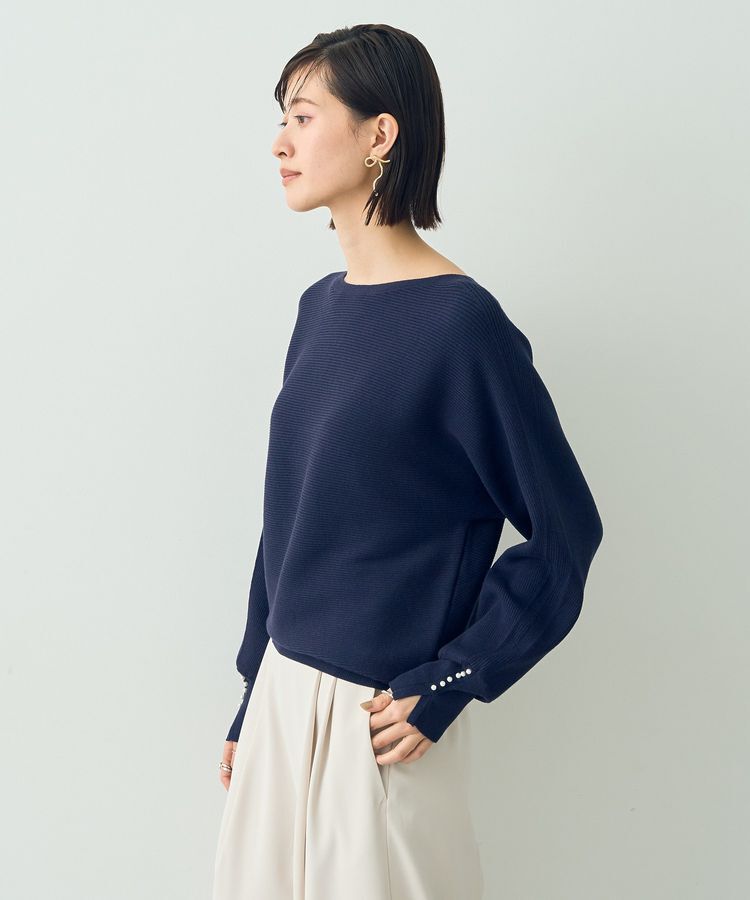 YECCA VECCA「袖パールドルマンニット」|ニット・セーター|