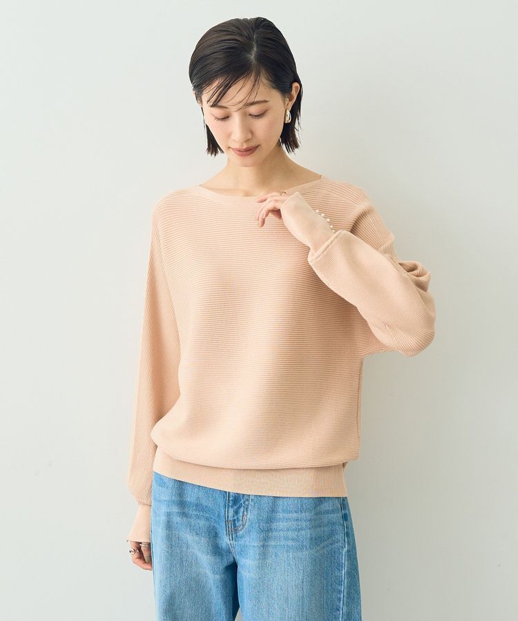 YECCA VECCA「袖パールドルマンニット」|ニット・セーター|